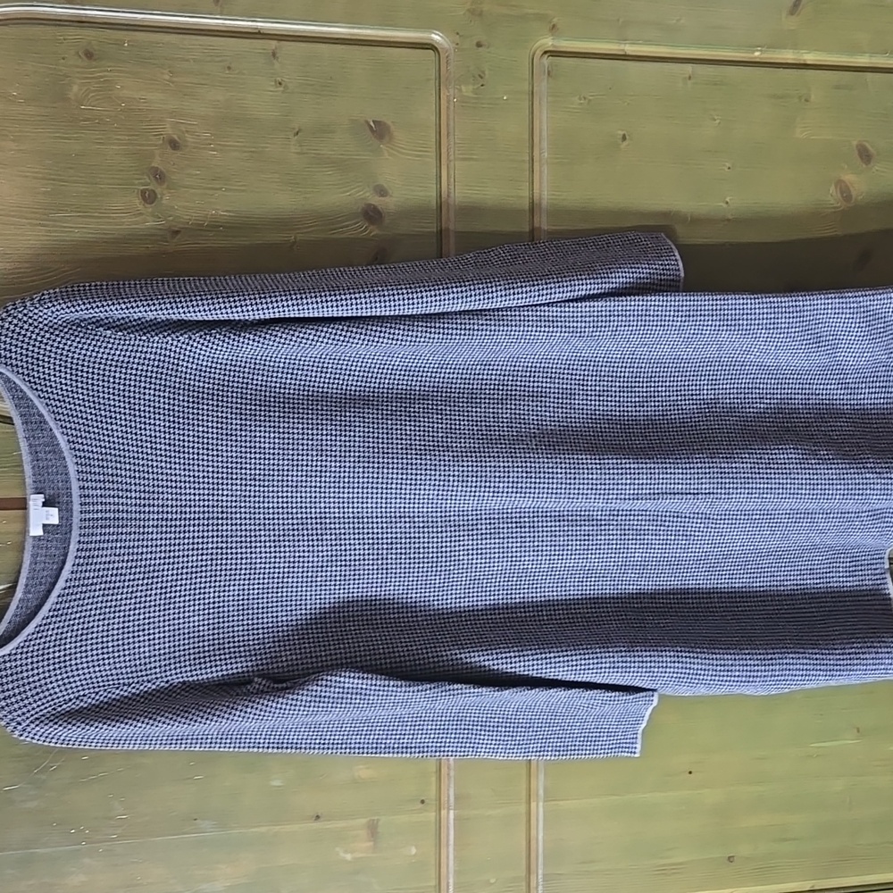 J. JILL Elegant Gray Black Gray Knit Dress Womens Medium